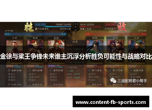 金徐与梁王争锋未来谁主沉浮分析胜负可能性与战略对比
